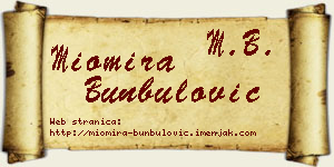 Miomira Bunbulović vizit kartica